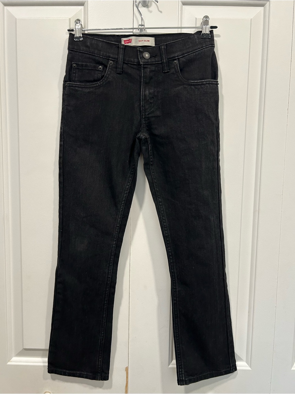 Levi’s 511 Slim Boys 10 Reg W25 L25 Black Stretch Jeans Adjustable Waist